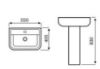 Options 600 Basin white 550mm Kartell Technical Drawing